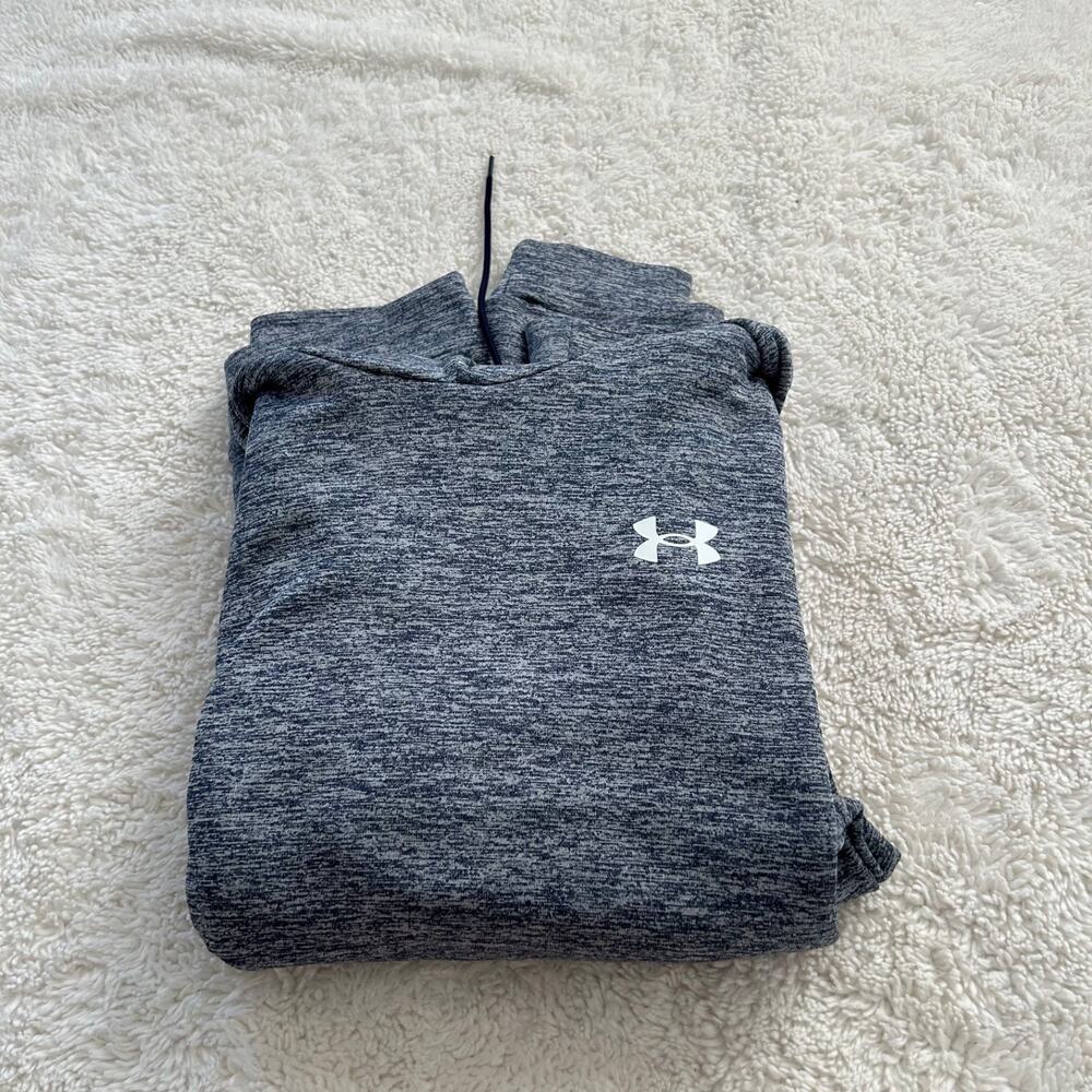 Under Armour Men Armour Fleece Twist Hoodie Navy XXL Gorpcore Hiking Gym Workout - Picture 1 of 7